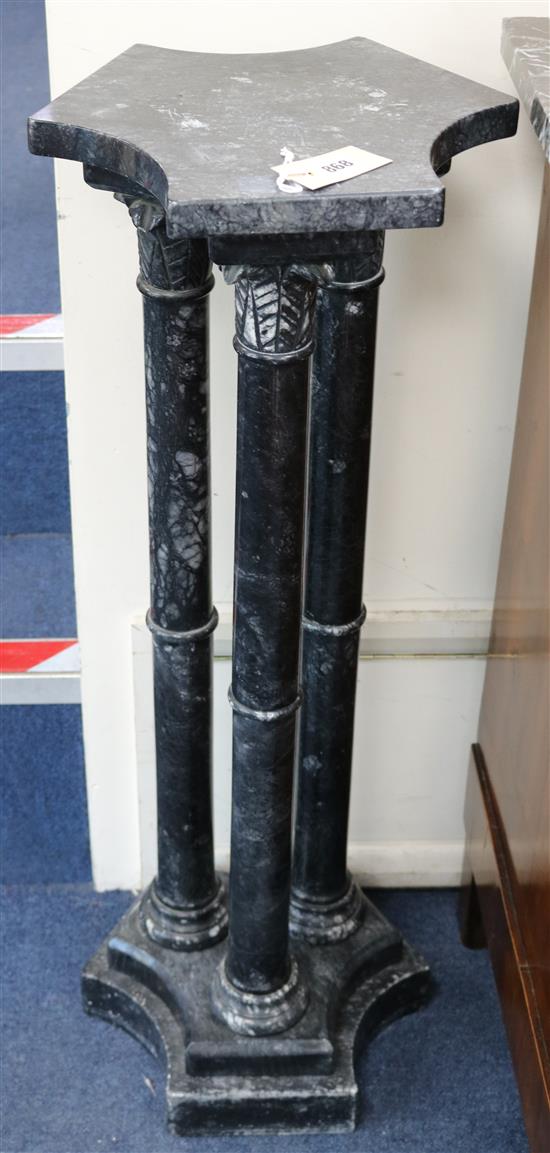 A marble triple ring-column torchere H.89cm